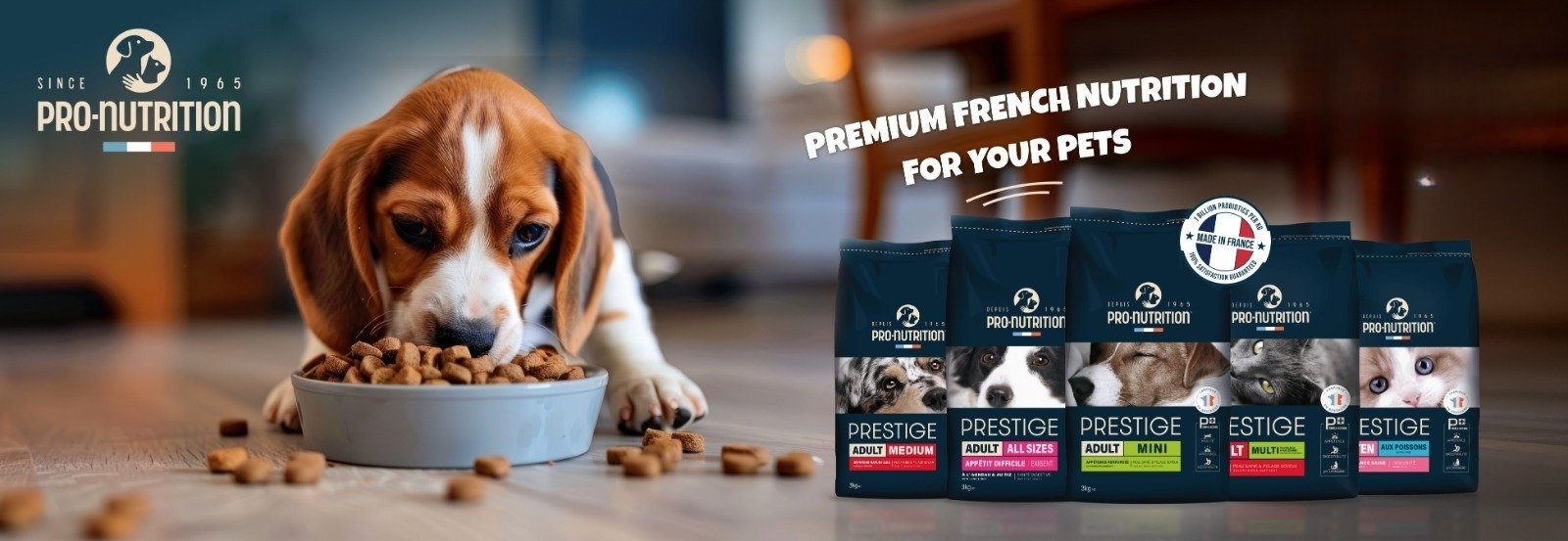 Premium French nutrition for your pets — now 20% off