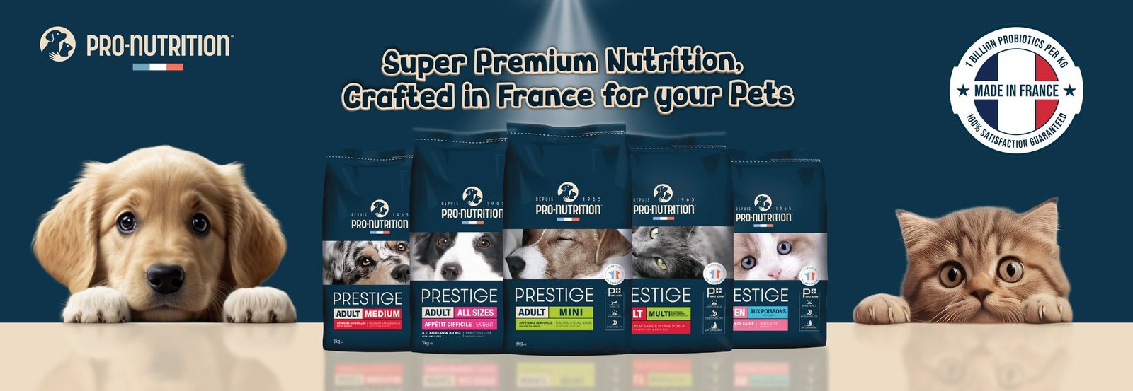 Super premium nutrition, crafted in France for your pets